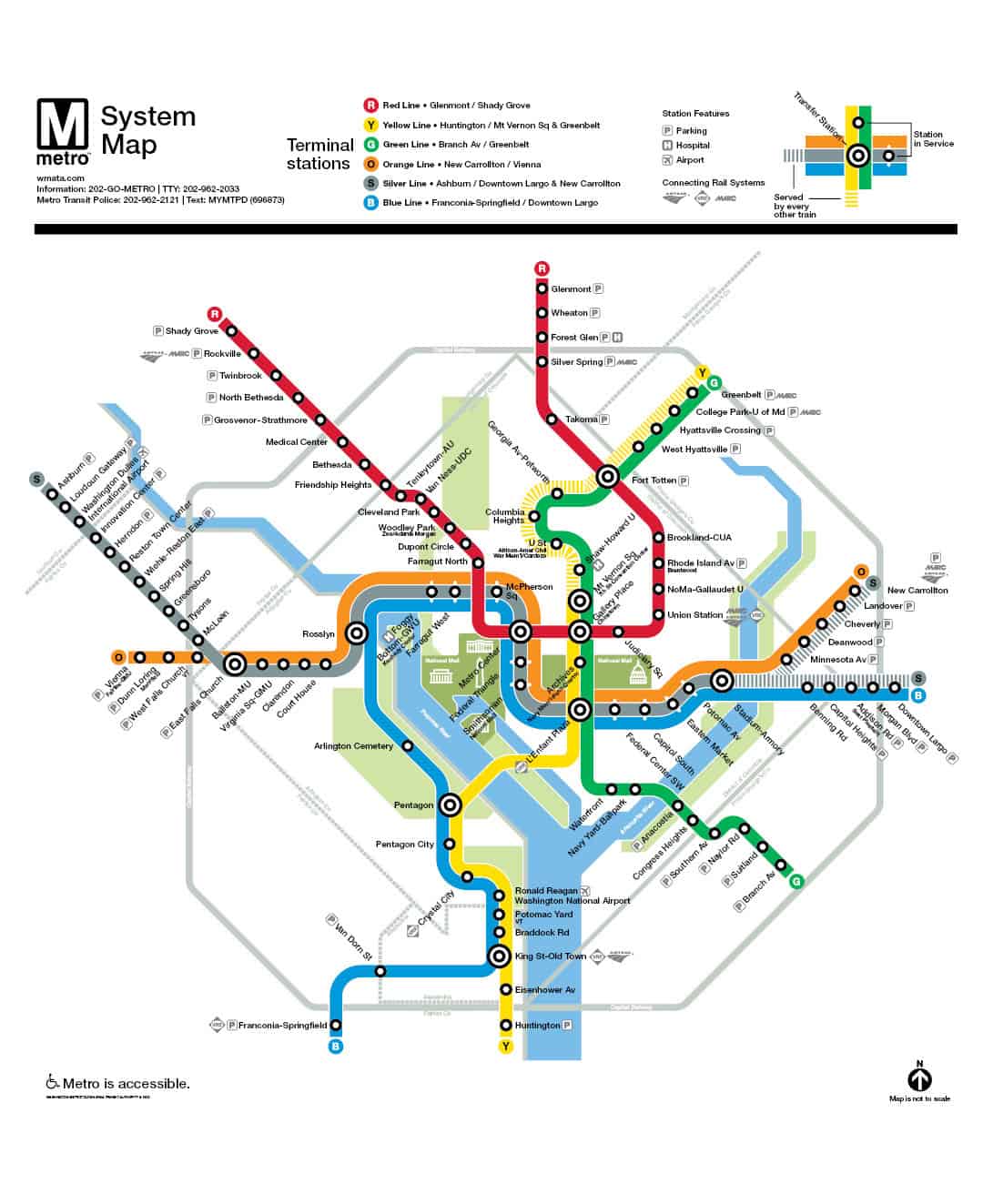 WMATA metro transit option system map